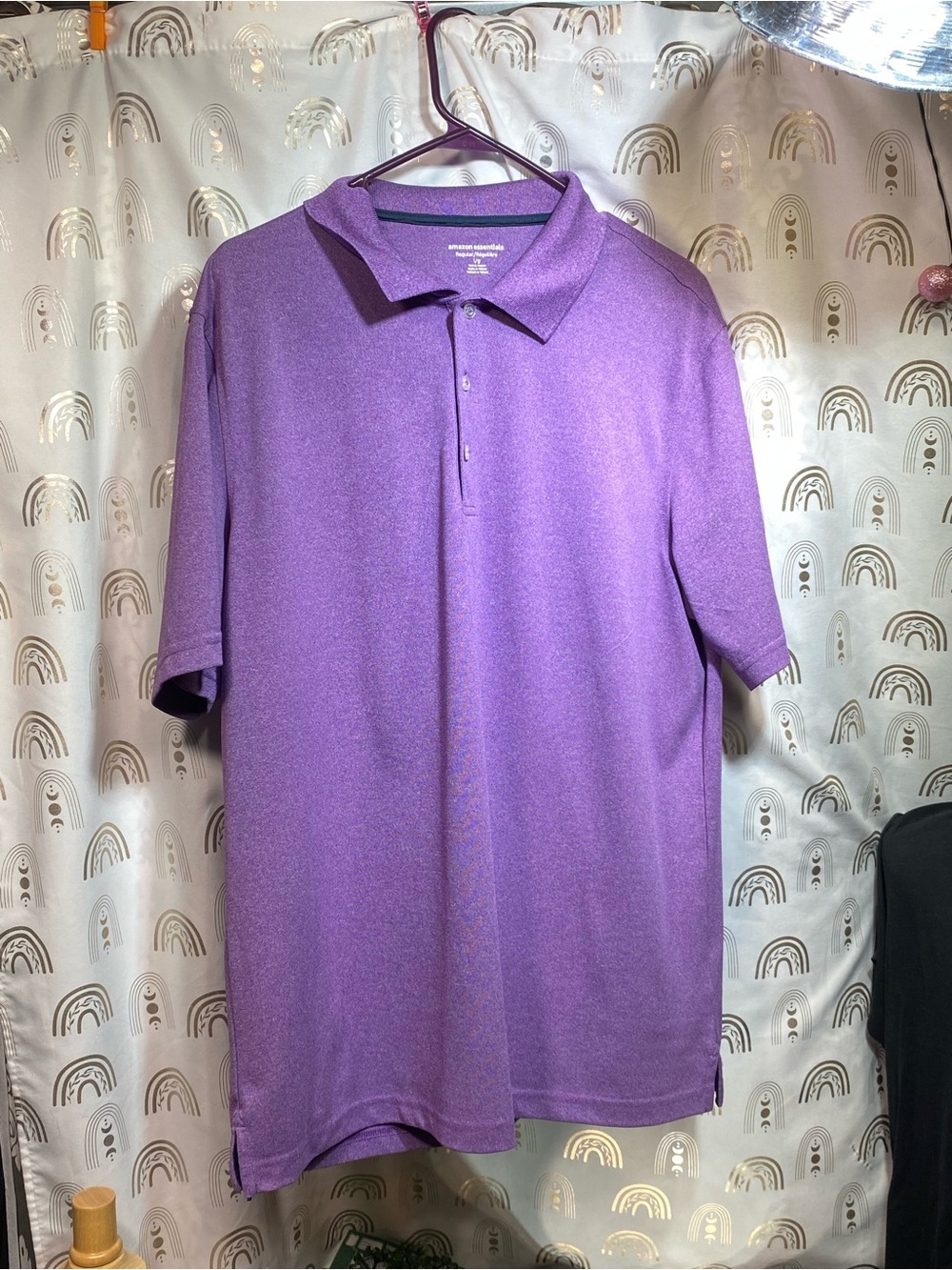 Amazon Essentials Men's Heathered Purple Polo
